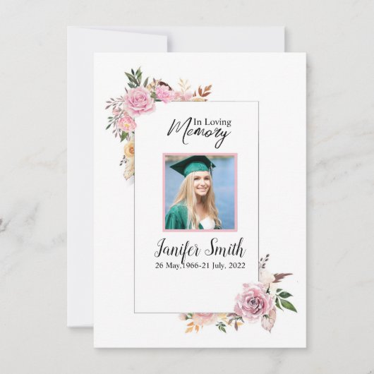 Muster der Beerdigungskarte (Vorderseite)