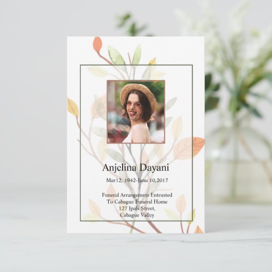 Muster der Beerdigungskarte (Stehend Vorderseite)