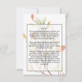 Muster der Beerdigungskarte (Rückseite)