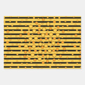Muster der Bienenreifen Gelb und Schwarz mit Hexag Geschenkpapier Set (Vorderseite 2)