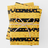 Muster der Bienenreifen Gelb und Schwarz mit Hexag Geschenkpapier Set (Beispiel)