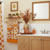 Muster der Blätter für die Herbstmappe Badhandtuch Set