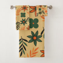 Muster der Blätter für die Vintage 70er-Blume