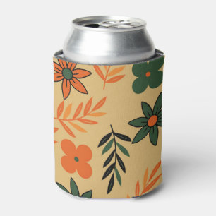 Muster der Blätter für die Vintage 70er-Blume Dosenkühler