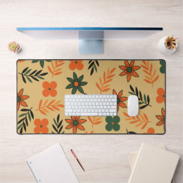 Muster der Blätter für die Vintage 70er-Blume Schreibtischunterlage