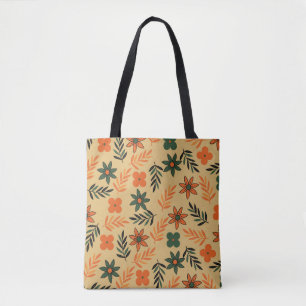 Muster der Blätter für die Vintage 70er-Blume Tasche