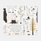 Muster der Blätter für Herbst-Waldbaumen Fleecedecke (Vorderseite (Horizontal))