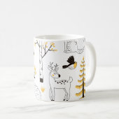Muster der Blätter für Herbst-Waldbaumen Kaffeetasse (VorderseiteRechts)