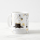 Muster der Blätter für Herbst-Waldbaumen Kaffeetasse (Vorderseite Links)