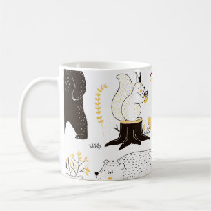 Muster der Blätter für Herbst-Waldbaumen Kaffeetasse