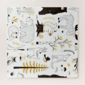 Muster der Blätter für Herbst-Waldbaumen Puzzle (Horizontal)