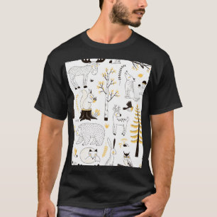 Muster der Blätter für Herbst-Waldbaumen T-Shirt