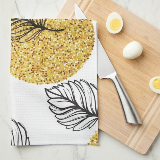 Muster der Blätter Geschirrtuch (Viertel Falte)