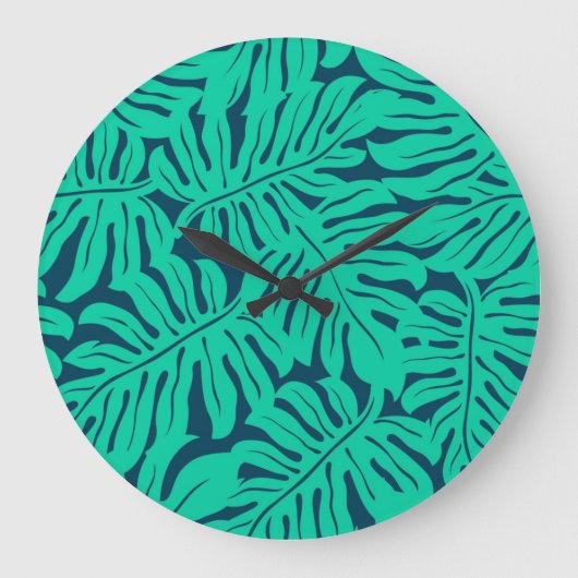 Muster der Blätter Große Wanduhr (Vorderseite)