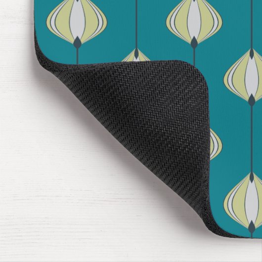 Muster der Blätter in blau Mousepad (Ecke)