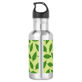 Muster der Blätter, Leaf-Muster, Frühjahrsvorschau Edelstahlflasche (Rückseite)