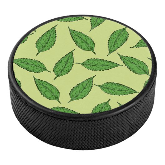 Muster der Blätter, Leaf-Muster, Frühjahrsvorschau Eishockey Puck (3/4)