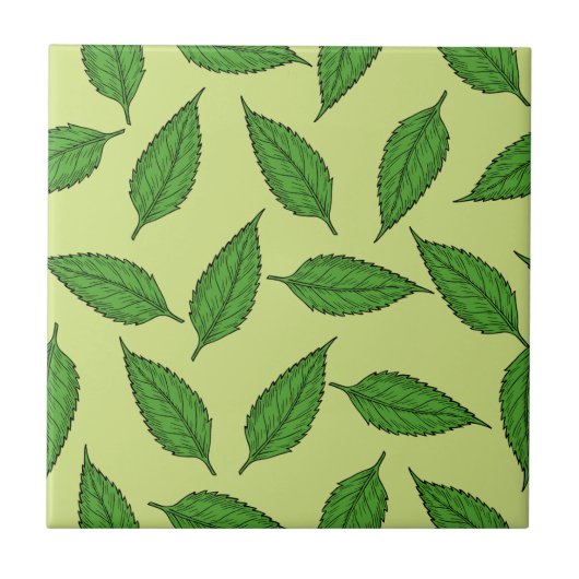 Muster der Blätter, Leaf-Muster, Frühjahrsvorschau Fliese (Vorderseite)