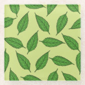 Muster der Blätter, Leaf-Muster, Frühjahrsvorschau Glasuntersetzer (Vorderseite)