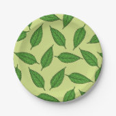 Muster der Blätter, Leaf-Muster, Frühjahrsvorschau Pappteller (Vorderseite)