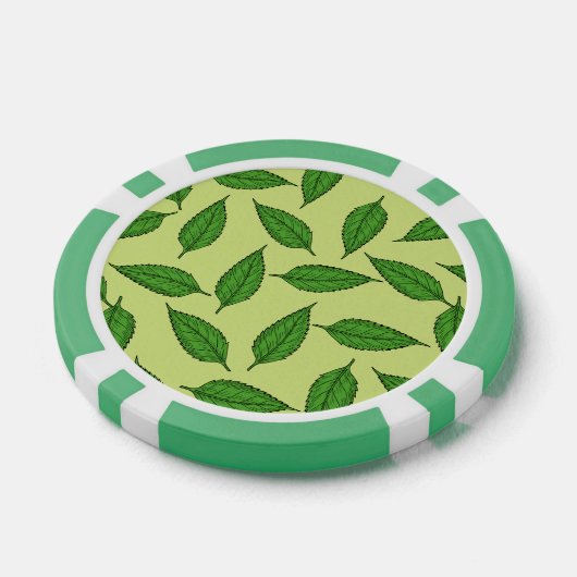 Muster der Blätter, Leaf-Muster, Frühjahrsvorschau Pokerchips (Einzeln)