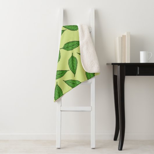 Muster der Blätter, Leaf-Muster, Frühjahrsvorschau Sherpadecke (Beispiel)