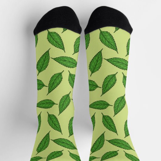 Muster der Blätter, Leaf-Muster, Frühjahrsvorschau Socken (Oben)