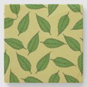 Muster der Blätter, Leaf-Muster, Frühjahrsvorschau Steinuntersetzer (Vorderseite)