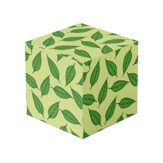 Muster der Blätter, Leaf-Muster, Frühjahrsvorschau Würfel (Vorderseite Schrägansicht)
