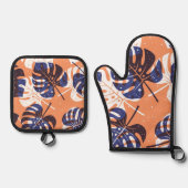 Muster der Blätter Ofenhandschuh & Topflappen-Set (Vorderseite)