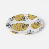 Muster der Blätter Pappteller (Schrägansicht)