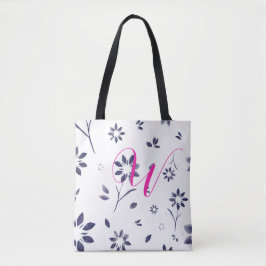 Muster der blauen Aquarellfarben-Blume Tasche