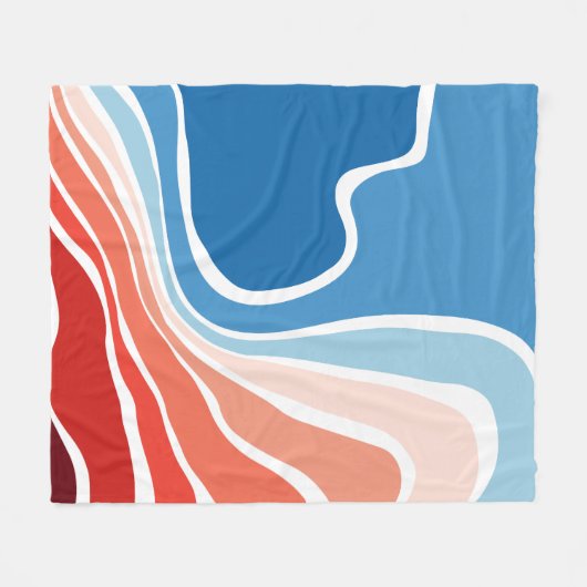 Muster der blauen bis roten glänzenden Groovy Liqu Fleecedecke (Vorderseite (Horizontal))