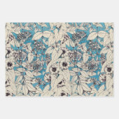 Muster der blauen Blume Geschenkpapier Set (Vorderseite 2)