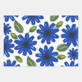 Muster der blauen Blume Geschenkpapier Set (Vorderseite 3)
