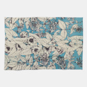 Muster der blauen Blume Geschirrtuch (Horizontal)