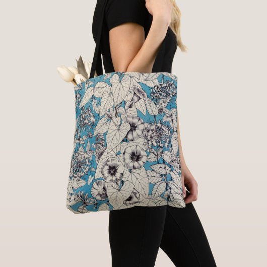 Muster der blauen Blume Tasche (Von Nahem)
