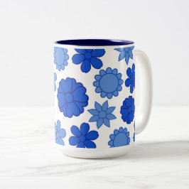 Muster der blauen Blume Zweifarbige Tasse