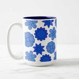 Muster der blauen Blume Zweifarbige Tasse