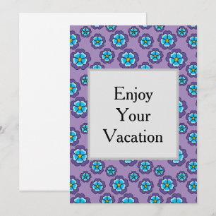 Muster der Blauen Blumen für Violet Feiertagskarte
