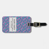 Muster der Blauen Blumen für Violet Gepäckanhänger (Vorderseite horizontal)