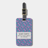 Muster der Blauen Blumen für Violet Gepäckanhänger (Vorderseite vertikal)