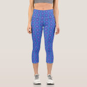 Muster der blauen Datenträger auf Capri Leggings (Vorderseite)