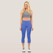 Muster der blauen Datenträger auf Capri Leggings (Vorderseite)