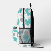 Muster der blauen Elefanten, Niedliche Elefanten, Bedruckter Rucksack (Rechts)