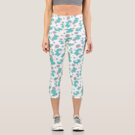 Muster der blauen Elefanten, Niedliche Elefanten,  Capri Leggings