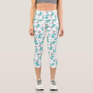 Muster der blauen Elefanten, Niedliche Elefanten, Capri Leggings