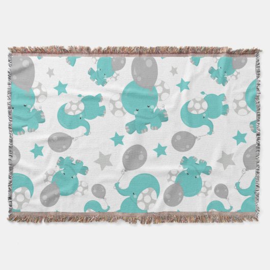 Muster der blauen Elefanten, Niedliche Elefanten, Decke (Vorderseite)