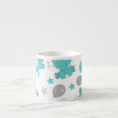 Muster der blauen Elefanten, Niedliche Elefanten, Espressotasse (Vorderseite)