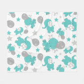 Muster der blauen Elefanten, Niedliche Elefanten,  Fleecedecke (Vorderseite (Horizontal))